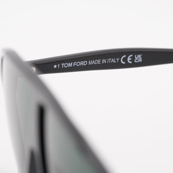 Tom Ford FT1211 01N Vladimir Sunglasses Shiny Black Aviator Frame, Green Lenses main image 11